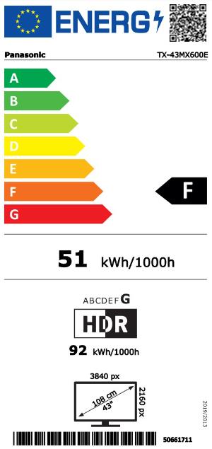 tx-43mx600e Energimrke