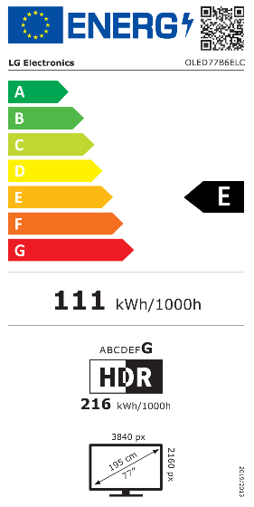 lg-oled77b6elc Energim�rke